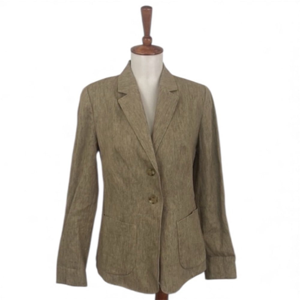 Vince 100% Linen Blazer Women’s 6 2 Button Jacket Preppy Long Sleeve Old Money‎